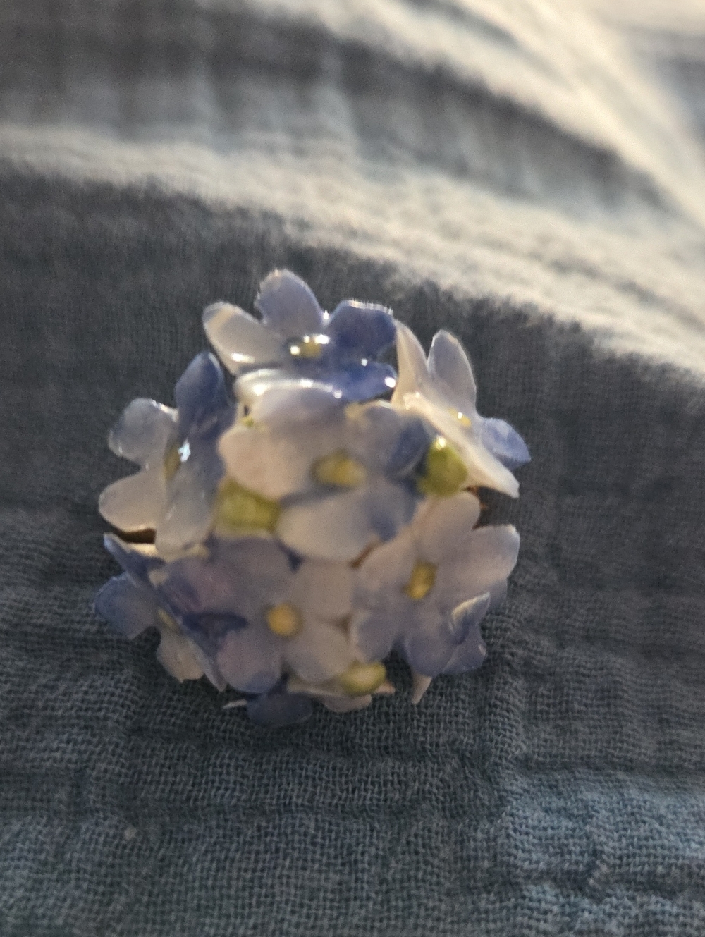 Handcrafted Blue Floral Cluster Brooch - Women Jewelry